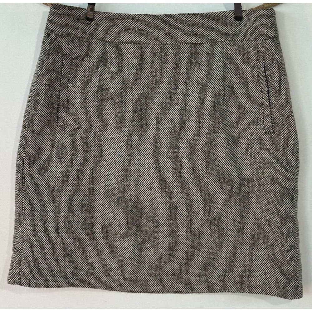 Banana Republic Tweed Short Skirt Wool Blend Womens 8 Brown Excellent